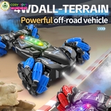 Đồ chơi xe đua đua bánh xoắn thân dài stunt racer xoay 360 độ có điều khiển từ xa 4 chiều cho bé