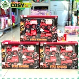 Hộp 04 xe cứu hỏa màu đỏ đủ mẫu cực đẹp cho bé