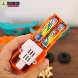 Đồ chơi mô hình 4 trong 1 gồm xe ô tô, tàu hỏa, xe máy bay, xe máy cày có thể tháo lắp được cho bé