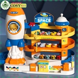 Đồ chơi mô hình bãi đỗ xe không gian nhiều tầng kèm âm thanh và ánh sáng cho bé