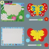 Đồ chơi tranh gỗ ghép theo chủ đề kèm bút và bảng viết, làm bằng gỗ thông an toàn cho bé