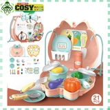 Túi đeo đồ chơi dụng cụ làm bếp với 21 chi tiết