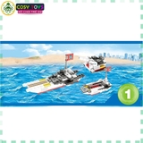 Đồ chơi lắp ghép xếp hình tàu chiến 8 trong 1 với 714 mảnh ghép cho bé