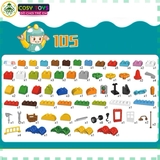 Đồ chơi lắp ghép xếp hình lắp ráp đa năng trạm xăng dầu cao cấp với 105 chi tiết