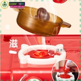 Đồ chơi mô hình bếp nấu ăn kèm dụng cụ bếp, đồ ăn kèm hiệu ứng khói khi chơi với hơn 48 chi tiết