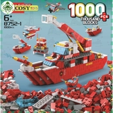 Bộ xếp hình lắp ghép 1000 chi tiết tàu cứu hỏa 6 trong 1 với nhiều chi tiết, mẫu ghép khác nhau cho bé