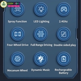 Đồ chơi xe đua đua bánh xoắn thân dài stunt racer xoay 360 độ có điều khiển từ xa 4 chiều cho bé