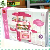 Hộp đồ chơi mô hình kèm dụng cụ nhà bếp BBQ với 60 chi tiết