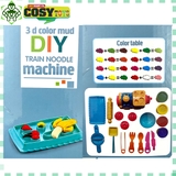 Hộp đất nặn đầu tàu xe lửa kèm các khuôn làm bánh đủ màu sắc