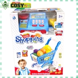 Hộp tính tiền siêu thị kèm xe đẩy hàng cho bé
