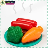 Đồ chơi mô hình bếp nấu ăn kèm dụng cụ bếp, đồ ăn kèm hiệu ứng khói khi chơi với hơn 48 chi tiết