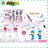 Máy bay điều khiển từ xa 4 chiều, kèm phi hành đoàn, có đèn và nhạc khi chơi cho bé