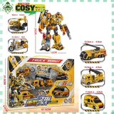 Đồ chơi robot lắp ghép từ 05 xe tải công trình cho bé