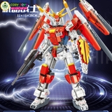 Đồ chơi lắp ghép xếp hình robot Mecha Warior đỏ xanh với 711-753 chi tiết cho bé