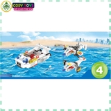 Đồ chơi lắp ghép xếp hình tàu chiến 8 trong 1 với 714 mảnh ghép cho bé