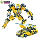 Đồ chơi lắp ghép xếp hình Bumbelee vàng biến hình thành siêu xe đua 2 trong 1 với 402 chi tiết