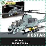 Đồ chơi lắp ghép xếp hình máy bay trực thăng vũ trang với 597 mảnh ghép