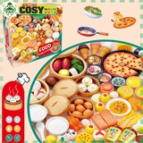 Bộ đồ chơi hấp bánh ẩm thực với nhiều món ăn: bánh bao, há cảo, bánh kem, shusi... với 88 chi tiết cùng phụ kiện cho bé