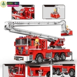 Đồ chơi lắp ghép xếp hình xe cứu hỏa cỡ lớn cầu thang cứu hộ với 751 mảnh ghép