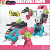 Đồ chơi robot quái thú hồng lắp ghép từ 6 robot thú cho bé