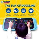 Sổ vẽ viết tự xóa chất liệu Graffiti phát sáng có tặng kèm bút và giấy lau (10 trang + 6 bút màu)