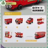 Bộ xếp hình lắp ghép 1000 chi tiết xe bus hai tầng 6 trong 1 với nhiều chi tiết, mẫu ghép khác nhau cho bé