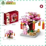 Đồ chơi lắp ghép xếp hình cây đào quất ngày tết với 163 chi tiết cho bé