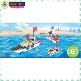 Đồ chơi lắp ghép xếp hình tàu chiến 8 trong 1 với 714 mảnh ghép cho bé