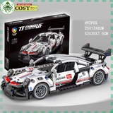 Đồ chơi lắp ghép xếp hình lắp ráp xe đua thể thao màu trắng với 492 chi tiết