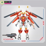 Đồ chơi lắp ghép xếp hình robot Mecha Warior đỏ xanh với 711-753 chi tiết cho bé