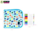 Sổ vẽ viết tự xóa chất liệu Graffiti phát sáng có tặng kèm bút và giấy lau (10 trang + 6 bút màu)