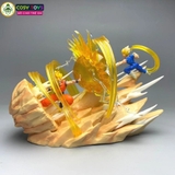 Mô hình DragonBall Goku đại chiến Vegeta Majin - cao 17cm - ngang 25cm - nặng 400gram - phụ kiện : có đèn LED - Dragon Ball