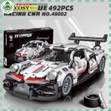 Đồ chơi lắp ghép xếp hình lắp ráp xe đua thể thao màu trắng với 492 chi tiết