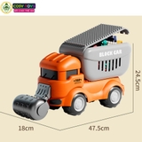 Đồ chơi xe lu đồ chơi kèm thùng chở lêgô 124 chi tiết cho bé