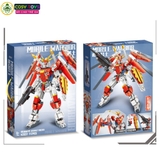 Đồ chơi lắp ghép xếp hình robot Mecha Warior đỏ xanh với 711-753 chi tiết cho bé