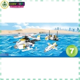 Đồ chơi lắp ghép xếp hình tàu chiến 8 trong 1 với 714 mảnh ghép cho bé