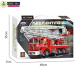 Đồ chơi lắp ghép xếp hình xe cứu hỏa cỡ lớn cầu thang cứu hộ với 751 mảnh ghép