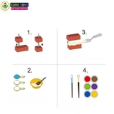 Đồ chơi xây nhà biệt thự mini bằng gạch và sơn màu với 160 chi tiết cho bé