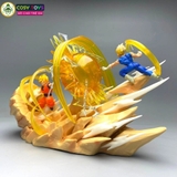 Mô hình DragonBall Goku đại chiến Vegeta Majin - cao 17cm - ngang 25cm - nặng 400gram - phụ kiện : có đèn LED - Dragon Ball