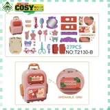 Đồ chơi vali đựng dụng cụ trang điểm 3 trong 1 với 27 chi tiết cho bé