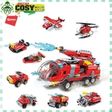 Đồ chơi lắp ghép xếp hình biệt đội cứu hoả cao cấp bộ 8 trong 1 cho bé