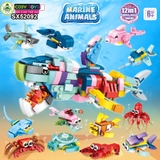 Đồ chơi xếp hình lắp ghép các mẫu sinh vật biển nhỏ từ 19-36 mảnh ghép cho bé