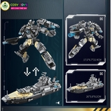 Đồ chơi lắp ghép xếp hình chiến binh robot biến hình 2 trong 1 thành tàu chiến với 429 chi tiết