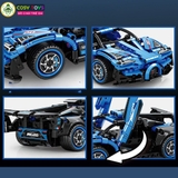 Đồ chơi xếp hình lắp ghép mô hình xe thể thao mẫu mới có động cơ điều khiển từ xa với 400 chi tiết cho bé