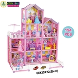 Đồ chơi lắp ghép ngôi nhà villa búp bê cao cấp với đầy đủ vật dụng, đồ dùng cho bé