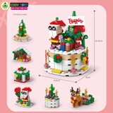Đồ chơi lắp ghép xếp hình bánh kem gáng sinh và xe chở quà cùng ông già Noel 6 trong 1 với 307 chi tiết