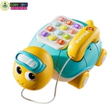 Xe kéo điện thoại bàn quay số con rùa mẫu mới có nhạc và dây kéo cho bé từ 3 tuổi