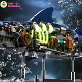 Đồ chơi xếp hình lắp ghép mô hình cá mập robot mới có động cơ chạy bằng dây cót với 687 chi tiết cho bé