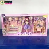 Đồ chơi búp bê cùng bàn trang điểm, giường tầng và các dụng cụ làm đẹp cho bé