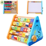 Đồ chơi tam giác trí tuệ bằng gỗ với nhiều kiểu chơi kích thích sáng tạo và tư duy cho bé